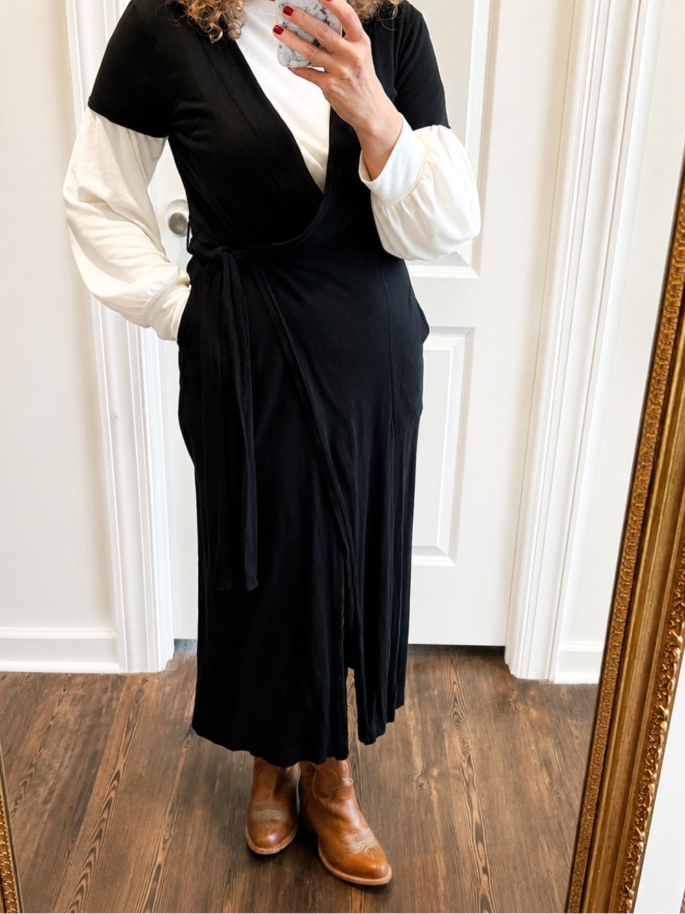 Free People beach linen cotton coverup wrap dress black 

size small